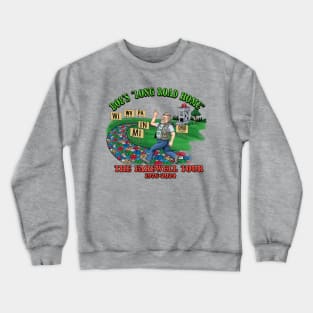 Bob’s Long Road Home Farewell Tour front Diceman Dice d20 Bob Kindle Light Trading Company Convention RPG Dungeon and Dragons Crewneck Sweatshirt